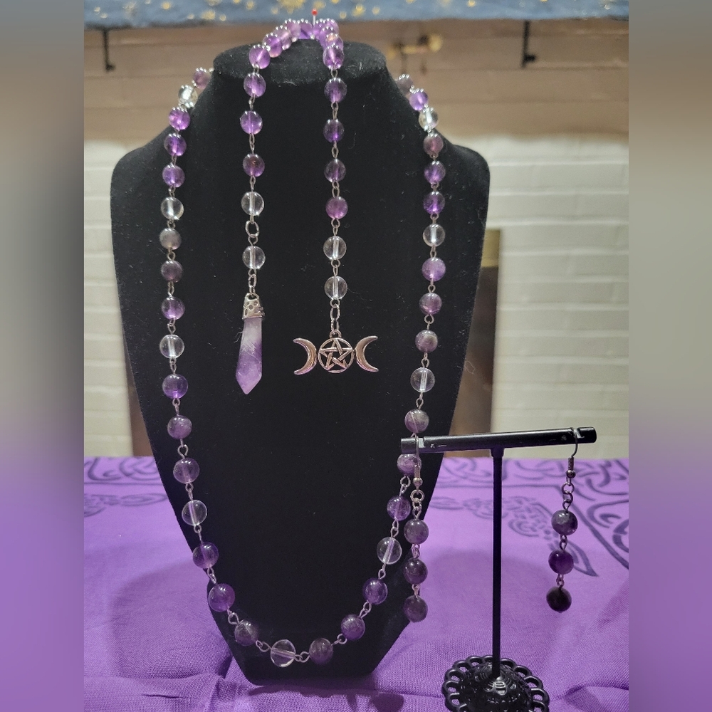 Amethyst & Clear Quartz Ritual Set